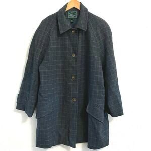 Ralph Lauren Vintage Wool Windowpane Plaid Wool Coat Women’s Size 12 Read